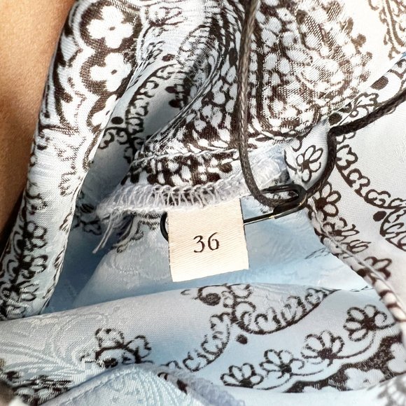 Sandro Paris Printed Silk Beane Jacquard Button Down Midi Dress Wedding Guest 36 - Picture 6 of 13